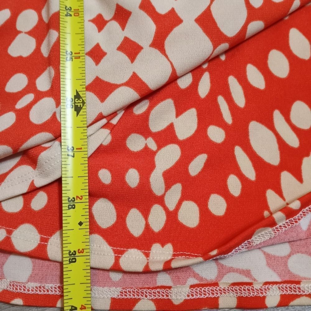 CATO Women's Wrap Dress Size 18/20W Orange/ Cream - Picture 11 of 12